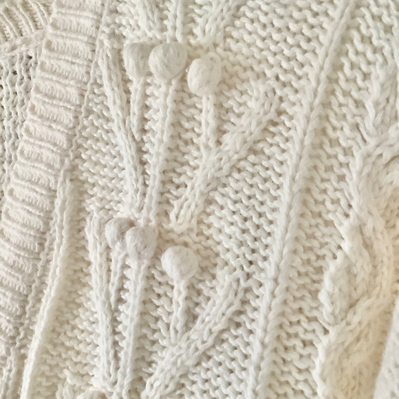 VINTAGE Chunky Fisherman Sweater Cardigan Button Cottagecore Academia Grandpa XL - Picture 5 of 11